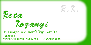 reta kozanyi business card